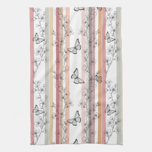 Linge De Cuisine Fleur d'Élégant Papillon (10) (Vertical)