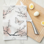 Linge De Cuisine Fleur d'Élégant Papillon (11) (Quart Plié)