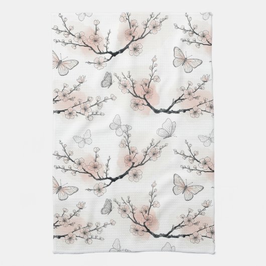 Linge De Cuisine Fleur d'Élégant Papillon (11) (Vertical)