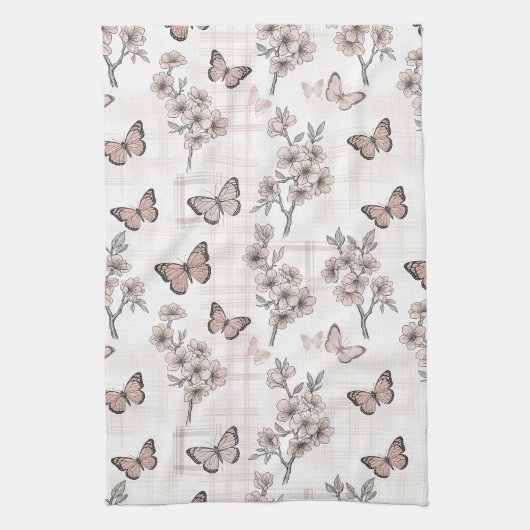 Linge De Cuisine Fleur d'Élégant Papillon (6) (Vertical)