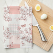 Linge De Cuisine Fleur d'Élégant Papillon (7) (Quart Plié)