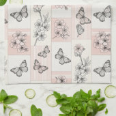 Linge De Cuisine Fleur d'Élégant Papillon (8) (Plié)