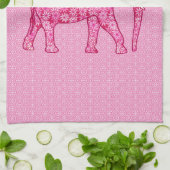 Linge De Cuisine Fleur d'éléphant - rose fuchsia (Plié)