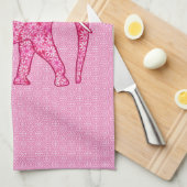Linge De Cuisine Fleur d'éléphant - rose fuchsia (Quart Plié)