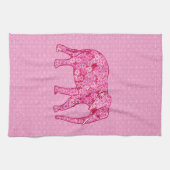 Linge De Cuisine Fleur d'éléphant - rose fuchsia (Horizontal)