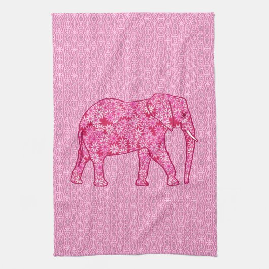 Linge De Cuisine Fleur d'éléphant - rose fuchsia (Vertical)