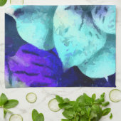 Linge De Cuisine Fleur d'Hibiscus bleu Abstrait (Plié)