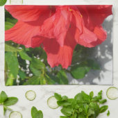 Linge De Cuisine Fleur d'Hibiscus double rouge (Plié)