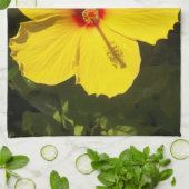 Linge De Cuisine Fleur d'Hibiscus jaune (Plié)