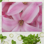 Linge De Cuisine fleur d'hyacinthe rose (Plié)