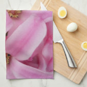 Linge De Cuisine fleur d'hyacinthe rose (Quart Plié)