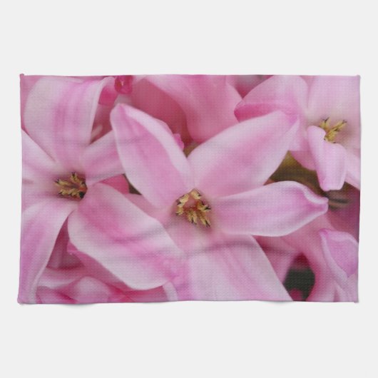 Linge De Cuisine fleur d'hyacinthe rose (Horizontal)