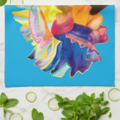 Linge De Cuisine Fleur d'oeillet colorée (Plié)