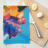 Linge De Cuisine Fleur d'oeillet colorée (Quart Plié)