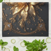 Linge De Cuisine Fleur d'Or Luxueuse (Plié)