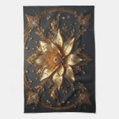 Linge De Cuisine Fleur d'Or Luxueuse (Vertical)