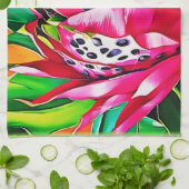 Linge De Cuisine Fleur exotique de pitaya (Plié)