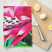 Linge De Cuisine Fleur exotique de pitaya (Quart Plié)