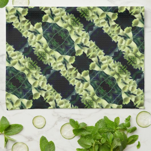 Linge De Cuisine Fleur Foxglove crémeuse Motif Abstrait (Plié)