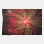 Linge De Cuisine Fleur fractale de fansy rouge (Horizontal)