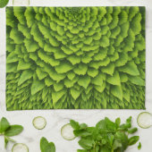 Linge De Cuisine Fleur fractale émeraude (Plié)