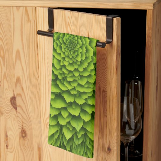 Linge De Cuisine Fleur fractale émeraude (Pliage en tiers)