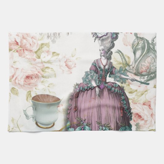 Linge De Cuisine Fleur française Paris Tea Party Marie Antoinette (Horizontal)