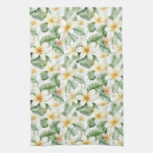 Linge De Cuisine Fleur Frangipani Blanc Tropical (Vertical)