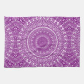Linge De Cuisine Fleur géométrique violette radiante (Horizontal)