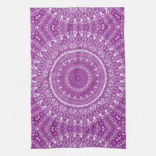 Linge De Cuisine Fleur géométrique violette radiante