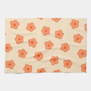 Linge De Cuisine Fleur Hippie Orange Peach Preppie