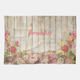 Linge De Cuisine Fleur Jardin de bois clôture élégant Personnaliser