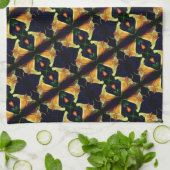 Linge De Cuisine Fleur Lys Jaune intense Motif d'art Abstrait (Plié)