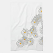 Linge De Cuisine Fleur marguerite blanc motif minimal (Vertical)