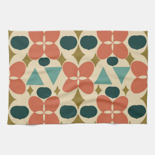 Linge De Cuisine Fleur moderne du milieu du siècle Diamant Jaune