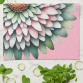 Linge De Cuisine Fleur Mood - Rose, Sage et Jaune (Plié)