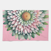 Linge De Cuisine Fleur Mood - Rose, Sage et Jaune (Horizontal)