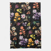 Linge De Cuisine Fleur noir  (Vertical)