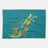 Linge De Cuisine Fleur Or Abstraite de luxe Faux (Horizontal)