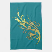 Linge De Cuisine Fleur Or Abstraite de luxe Faux (Vertical)