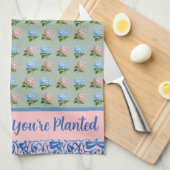 Linge De Cuisine Fleur où vous êtes plantés Fleurs Pastel (Quart Plié)