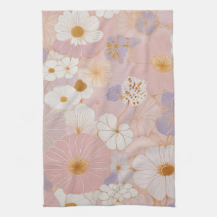Linge De Cuisine Fleur Pastel Éthérée