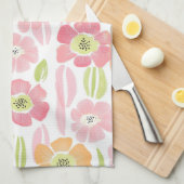 Linge De Cuisine Fleur pastel rétro (1) (Quart Plié)