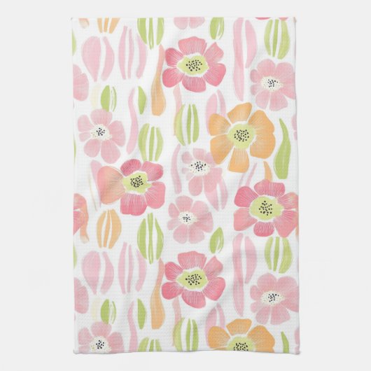 Linge De Cuisine Fleur pastel rétro (1) (Vertical)