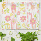 Linge De Cuisine Fleur pastel rétro (3) (Plié)