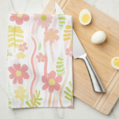 Linge De Cuisine Fleur pastel rétro (3) (Quart Plié)
