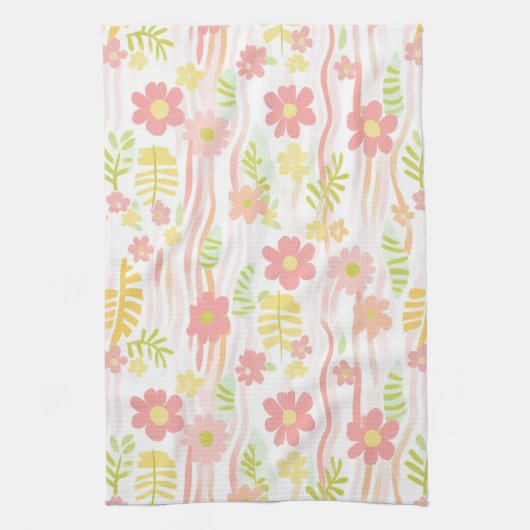 Linge De Cuisine Fleur pastel rétro (3) (Vertical)