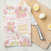Linge De Cuisine Fleur pastel rétro (6) (Quart Plié)