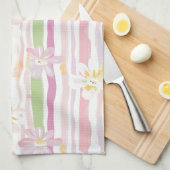 Linge De Cuisine Fleur pastel rétro (9) (Quart Plié)