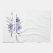 Linge De Cuisine Fleur personnalisée aquarelle violette (Horizontal)